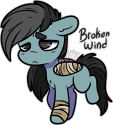 Size: 1459x1613 | Tagged: safe, artist:sexygoatgod, imported from derpibooru, oc, pegasus, pony, adoptable, bandage, bandaged wing, chibi, female, wings