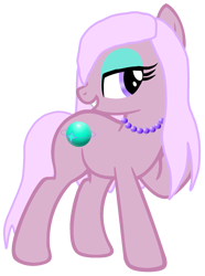 Size: 1451x1950 | Tagged: safe, artist:rainbowstarcolour262, imported from derpibooru, oc, oc only, oc:zina pearl, earth pony, pony, beautiful, bedroom eyes, cutie mark, earth pony oc, eyeshadow, female, jewelry, looking back, makeup, mare, necklace, pearl necklace, purple eyes, raised hoof, simple background, smiling, solo, teeth, transparent background