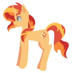 Size: 1280x1280 | Tagged: safe, artist:ghostbbee, imported from derpibooru, sunset shimmer, pony, unicorn, side view, simple background, solo, white background