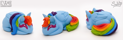 Size: 2000x645 | Tagged: safe, artist:sunny way, imported from derpibooru, rainbow dash, pegasus, pony, 3d print, art, artwork, bun, craft, cute, ewc workshop, female, figurine, happy, irl, little buns, painting, photo, sculpture, smiling, solo, statue, wings