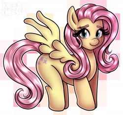 Size: 1761x1644 | Tagged: safe, artist:kneejerkneeslap, imported from derpibooru, fluttershy, pegasus, pony, abstract background, female, solo