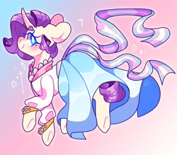 Size: 3310x2901 | Tagged: safe, artist:cocopudu, imported from derpibooru, rarity, pony, unicorn, blushing, clothes, dress, female, floppy ears, gradient background, mole, pride, pride flag, smiling, solo, trans female, transgender, transgender pride flag