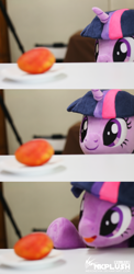 Size: 2373x4859 | Tagged: safe, artist:nekokevin, imported from derpibooru, twilight sparkle, alicorn, pony, unicorn, food, mango, plushie