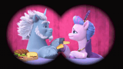 Size: 800x450 | Tagged: safe, imported from derpibooru, screencap, queen haven, pegasus, pony, unicorn, spoiler:my little pony: make your mark chapter 4, alphabittle blossomforth, alphahaven, animated, female, g5, gif, male, my little pony: make your mark, my little pony: make your mark chapter 4, shipping, straight, the jinxie games
