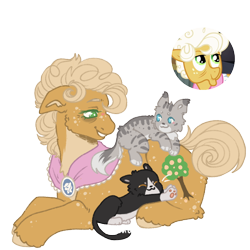Size: 1000x1000 | Tagged: safe, artist:kazmuun, imported from derpibooru, goldie delicious, cat, pony, lying down, prone, simple background, solo, transparent background