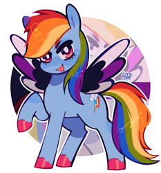 Size: 1942x2084 | Tagged: safe, artist:d0kukiui, imported from derpibooru, rainbow dash, pegasus, pony, cute, dashabetes, demisexual, demisexual pride flag, female, mare, open mouth, pride, pride flag, pride month, raised hoof, simple background, solo, unshorn fetlocks, white background