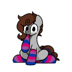 Size: 800x800 | Tagged: safe, artist:sugar morning, imported from derpibooru, oc, oc only, oc:cj vampire, earth pony, pony, ambiguous gender, animated, bisexual pride flag, bisexuality, clothes, commission, digital art, gif, looking at you, looped, pride, pride flag, pride socks, simple background, socks, solo, sugar morning's sockies, transparent background, ych result