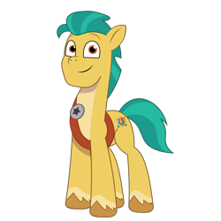Size: 1200x1200 | Tagged: safe, artist:prixy05, imported from derpibooru, hitch trailblazer, earth pony, pony, coat markings, g5, looking at you, male, my little pony: tell your tale, pale belly, sash, simple background, smiling, smiling at you, socks (coat markings), solo, stallion, transparent background, vector