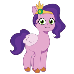 Size: 1200x1200 | Tagged: safe, artist:prixy05, imported from derpibooru, pipp petals, pegasus, pony, chubby, diadem, female, g5, headband, jewelry, looking at you, mare, my little pony: tell your tale, regalia, simple background, smiling, smiling at you, solo, transparent background, unshorn fetlocks, vector