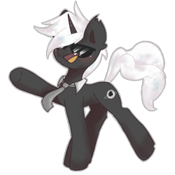 Size: 1080x1080 | Tagged: safe, artist:flower-black, imported from derpibooru, oc, oc only, oc:blacksun, pony, unicorn, necktie, simple background, solo, sunglasses, transparent background