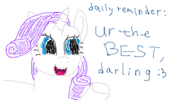 Size: 488x277 | Tagged: safe, artist:makise_homura, derpibooru exclusive, imported from derpibooru, rarity, pony, unicorn, 1000 hours in ms paint, daily reminder, motivational, simple background, solo, white background