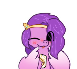 Size: 1926x1727 | Tagged: safe, artist:just loq, imported from derpibooru, pipp petals, pegasus, pony, ;p, adorapipp, blushing, cute, eye clipping through hair, g5, looking at you, one eye closed, phone, solo, tongue out, wink, winking at you