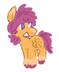 Size: 697x847 | Tagged: safe, artist:brynnstic, derpibooru exclusive, imported from derpibooru, scootaloo, pegasus, female, filly, foal, simple background, solo, white background