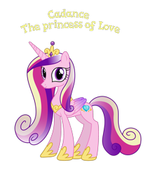 Size: 1831x2143 | Tagged: safe, anonymous artist, imported from derpibooru, princess cadance, alicorn, pony, closed mouth, crown, cutie mark, eyebrows, eyelashes, female, folded wings, happy, hoof shoes, horn, jewelry, looking, looking at you, mare, name, nostrils, princess, regalia, royalty, simple background, solo, standing, text, transparent background, wings