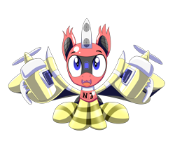 Size: 2000x1667 | Tagged: safe, artist:trackheadtherobopony, imported from derpibooru, bat pony, pony, robot, robot pony, chibi, clothes, looking at you, propeller, simple background, socks, transparent background