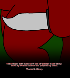 Size: 3023x3351 | Tagged: safe, artist:professorventurer, imported from derpibooru, oc, oc:enrique, series:ask pippamena, knife, thigh