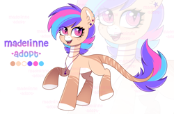Size: 4511x2965 | Tagged: safe, artist:madelinne, imported from derpibooru, oc, adoptable, adoptable open, adoption, fangs, female, jewelry, leonine tail, mare, necklace, solo, tail