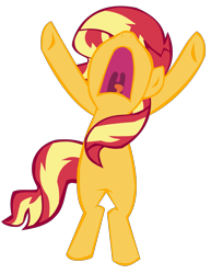Size: 3511x4556 | Tagged: safe, artist:benpictures1, imported from ponybooru, sunset shimmer, pony, unicorn, bipedal, cute, female, inkscape, mare, nose in the air, shimmerbetes, simple background, solo, transparent background, vector