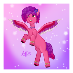 Size: 2150x2150 | Tagged: safe, artist:a1ra, imported from derpibooru, pegasus, dreadlocks, female, g5, my little pony: make your mark, my little pony: make your mark chapter 4, ruby jubilee, solo