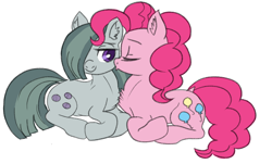 Size: 2880x1743 | Tagged: safe, artist:buttercupsaiyan, imported from twibooru, marble pie, pinkie pie, cute, female, image, kissing, png, siblings, sisters