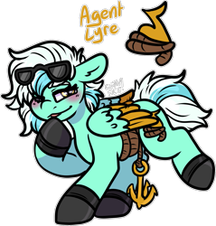 Size: 1565x1636 | Tagged: safe, artist:sexygoatgod, imported from derpibooru, lyra heartstrings, oc, oc only, oc:agent lyre, pegasus, pony, adoptable, alternate universe, female, rope, simple background, solo, transparent background