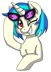 Size: 3000x4204 | Tagged: safe, artist:buttercupsaiyan, imported from twibooru, dj pon-3, vinyl scratch, cute, glasses, image, png