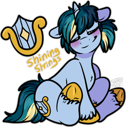 Size: 1450x1462 | Tagged: safe, artist:sexygoatgod, imported from derpibooru, oc, oc only, oc:shining strings, pony, unicorn, male, parent:lyra heartstrings, parent:oc:razzmatazz gleam, parents:canon x oc, simple background, solo, transparent background