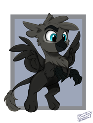 Size: 1200x1600 | Tagged: safe, artist:rutkotka, imported from derpibooru, oc, griffon, cute, gray, smiling