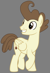 Size: 1144x1680 | Tagged: safe, artist:star polaris and friends, imported from derpibooru, pound cake, pegasus, pony, base used, brown eyes, gray background, male, older, older pound cake, raised hoof, simple background, solo, stallion