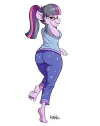 Size: 1800x2250 | Tagged: safe, artist:howsplendid, imported from derpibooru, sci-twi, twilight sparkle, anthro, feet, solo