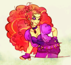 Size: 1431x1305 | Tagged: safe, artist:burgeredagent, imported from derpibooru, adagio dazzle, human, bedroom eyes, gem, simple background, siren gem, solo