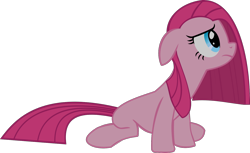 Size: 1448x889 | Tagged: safe, artist:retroponybro, imported from derpibooru, pinkie pie, earth pony, pony, party of one, base used, female, full body, long mane, pinkamena diane pie, sad, simple background, sitting, solo, transparent background, vector