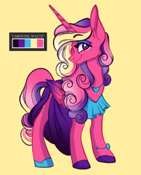 Size: 1576x1949 | Tagged: safe, artist:carouselunique, imported from derpibooru, princess cadance, alicorn, pony, clothes, dress, limited palette, looking at you, smiling, solo