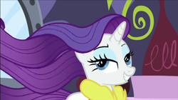 Size: 800x449 | Tagged: safe, imported from derpibooru, screencap, rarity, unicorn, rarity's biggest fan, spoiler:interseason shorts, hair, mane, official, purple hair, purple mane