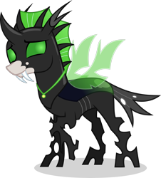 Size: 5000x5530 | Tagged: safe, artist:n0kkun, imported from derpibooru, oc, oc:boop the changeling, changeling, changeling oc, green changeling, green eyes, simple background, smiling, solo, transparent background, wings