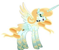 Size: 5101x4326 | Tagged: safe, artist:lincolnbrewsterfan, imported from derpibooru, oc, oc only, oc:iridia, alicorn, pony, my little pony: the movie, .svg available, alicorn oc, blonde hair, blonde mane, blonde tail, bonnie zacherle, choker, coat markings, colored wings, commissioner:dust rock, crossover, ear piercing, earring, ethereal hair, ethereal mane, ethereal tail, female, flourish, flourishes, folded wings, galaxy, gem, glowing, glowing mane, glowing tail, god empress of ponykind, gold, gradient wings, heart, highlights, horn, horn ring, hourglass, inkscape, jewelry, long horn, long mane, long tail, looking at you, magic, mane, mare, movie accurate, my little pony, one wing out, peytral, piercing, ponified, rainbow, redesign, regal, regalia, reimagined, remastered, ring, sand, shading, smiling, smiling at you, spread wings, starry mane, starry tail, svg, swirls, swirly markings, tail, tall, translucent mane, vector, warhammer (game), warhammer 40k, waving, wings, yellow hair, yellow mane, yellow tail