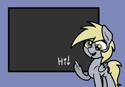 Size: 2048x1422 | Tagged: safe, artist:ewoudcponies, imported from derpibooru, derpy hooves, pegasus, pony, chalkboard, female, solo