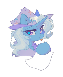 Size: 3036x3702 | Tagged: safe, artist:mirtash, edit, editor:edits of hate, imported from twibooru, trixie, pony, unicorn, clothes, exploitable, female, flag, hat, image, looking at you, mare, png, simple background, solo, tongue out, transparent background, trixie's hat