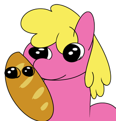 Size: 5884x6144 | Tagged: safe, artist:izzy64, cherry berry, pony, baguette, bread, food, numget