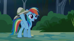 Size: 1920x1080 | Tagged: safe, imported from derpibooru, screencap, rainbow dash, pony, daring don't, hat, solo