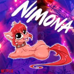 Size: 2500x2500 | Tagged: safe, artist:rurihal, imported from derpibooru, pony, netflix, nimona, solo