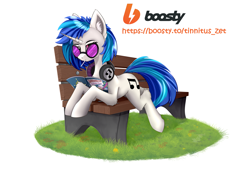 Size: 3850x2620 | Tagged: safe, artist:singovih, imported from derpibooru, dj pon-3, vinyl scratch, pony, unicorn, advertisement, advertising, boosty, daring do and the sapphire statue, female, mare, money, simple background, support, white background