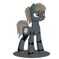 Size: 2000x2000 | Tagged: safe, artist:zocidem, imported from derpibooru, oc, oc only, oc:headspace, earth pony, pony, augmented, digital art, ponytail, simple background, solo, standing, transparent background