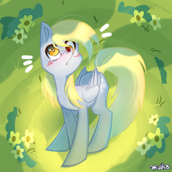 Size: 2000x2000 | Tagged: safe, artist:thejustbee, imported from derpibooru, derpy hooves, pegasus, pony, cute, derpabetes, female, mare, solo