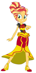 Size: 1900x3784 | Tagged: safe, artist:gmaplay, imported from derpibooru, sunset shimmer, human, dance magic, equestria girls, spoiler:eqg specials, alternate hairstyle, clothes, cropped, dress, flamenco dress, solo, sunset shimmer flamenco dress, unf
