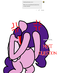 Size: 3023x3351 | Tagged: safe, artist:professorventurer, imported from derpibooru, pipp petals, pegasus, pony, series:ask pippamena, angry, bipedal, g5, pippamena, pregnant, primrose petals, rude, tempting fate, vulgar