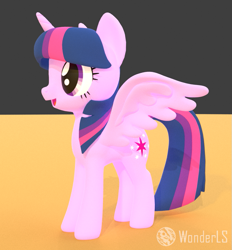 Size: 779x838 | Tagged: safe, artist:wonderls, imported from derpibooru, twilight sparkle, alicorn, pony, unicorn, 3d, 3d model, concave belly, game, looking forward, open mouth, open smile, smiling, standing, twilight sparkle (alicorn)