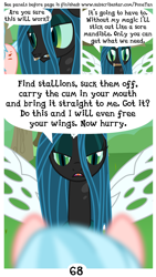 Size: 1080x1920 | Tagged: safe, artist:cloppy hooves, imported from ponybooru, cozy glow, queen chrysalis, comic:love potion commotion, explicit source, show accurate