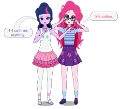 Size: 749x670 | Tagged: safe, imported from twibooru, pinkie pie, sci-twi, twilight sparkle, human, equestria girls, humanized, image, kisekae, png, solo