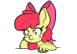 Size: 2388x1668 | Tagged: safe, artist:steelsoul, imported from derpibooru, apple bloom, earth pony, pony, female, filly, foal, simple background, solo, unshorn fetlocks, upset, white background